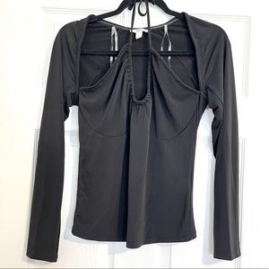 Long sleeve stylish black blouse